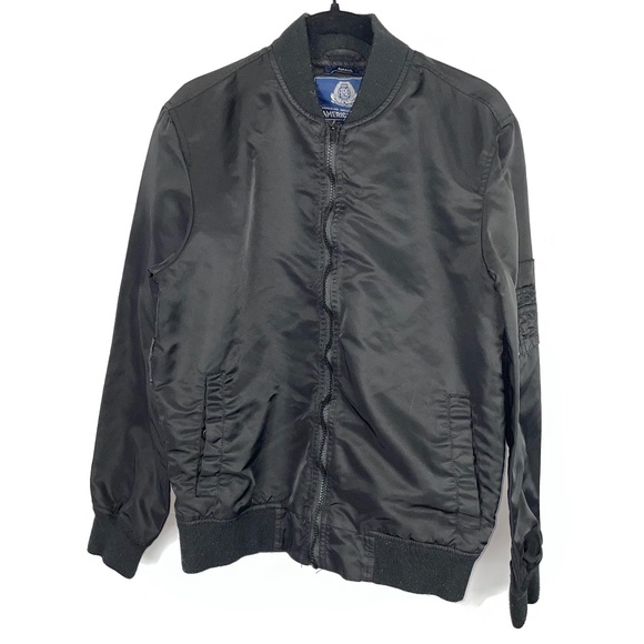 American Rag Jacket Bomber Varsity Moto Jacket Full Zip Long Sleeve Cuffed Hems - Picture 1 of 9